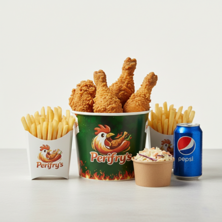 Perifry's 8Pcs Fried Chicken 🐔 1 Coleslaw 🥬🥕  x4 Fries 🍟 Bottled Drink 🥤🥤
